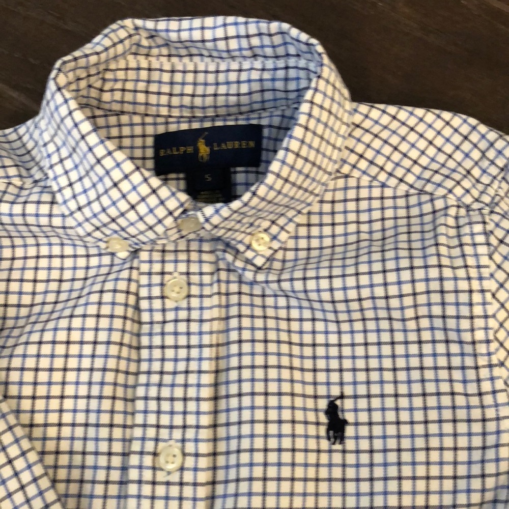 Ralph Lauren white and blue button down